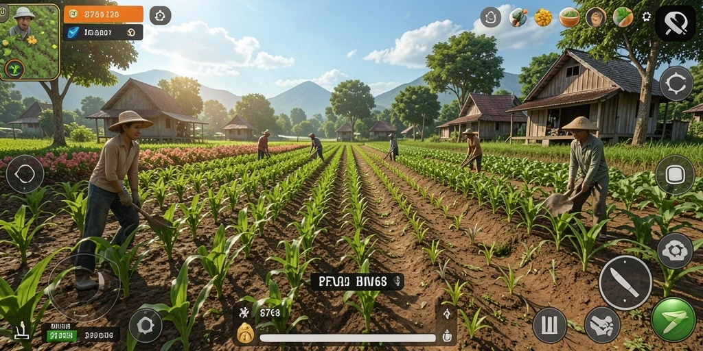 Screenshot utama 8768 menampilkan pengalaman bertani yang seru dan interaktif.