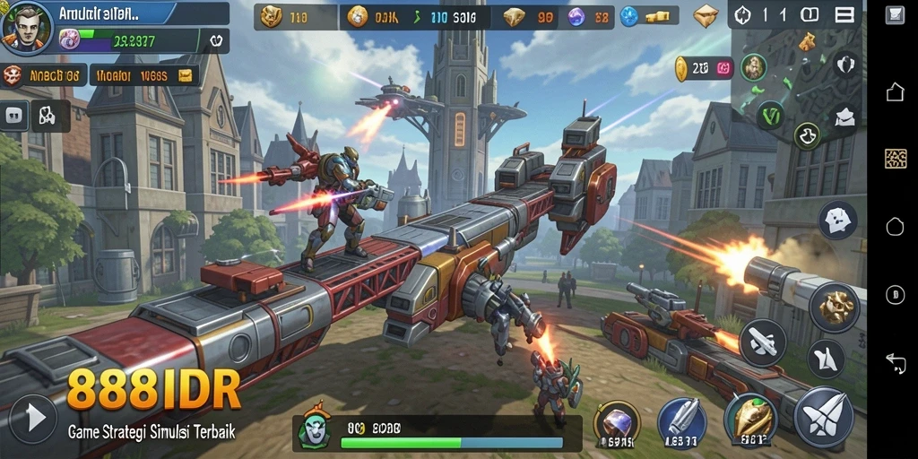Tampilan gameplay menarik dari 888IDR yang menunjukkan strategi dan pembangunan kerajaan.