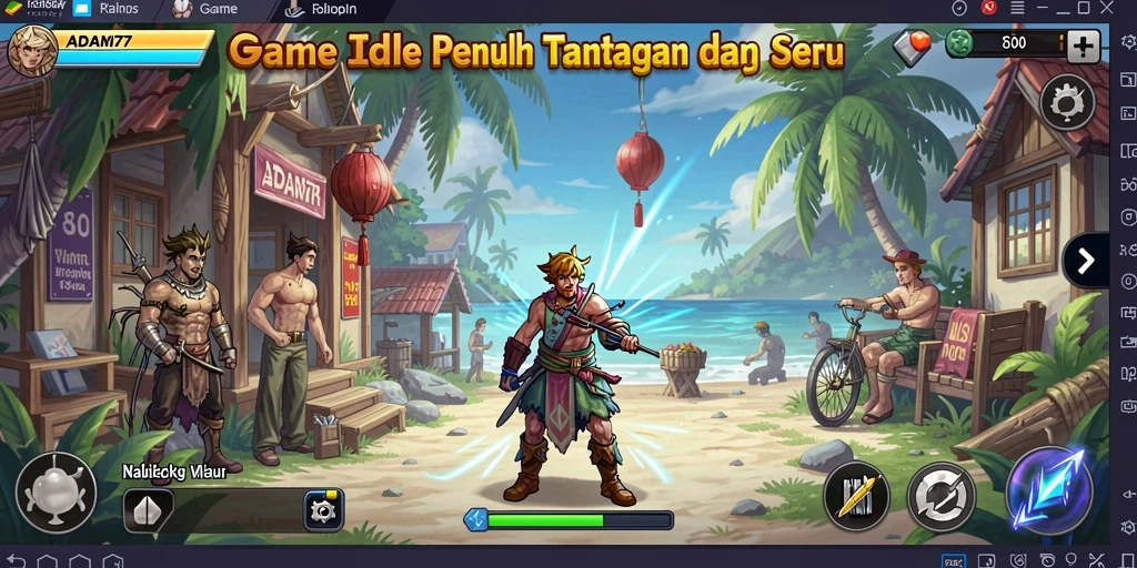 Tampilan gameplay seru dari ADAM77 saat Anda mengelola dan membangun.
