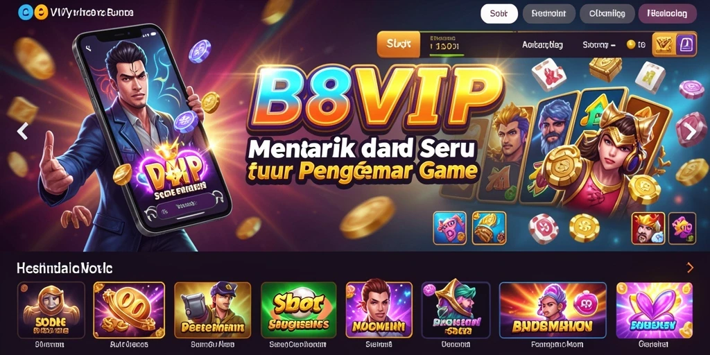 Screenshot utama B8VIP menampilkan suasana permainan slot yang menegangkan.
