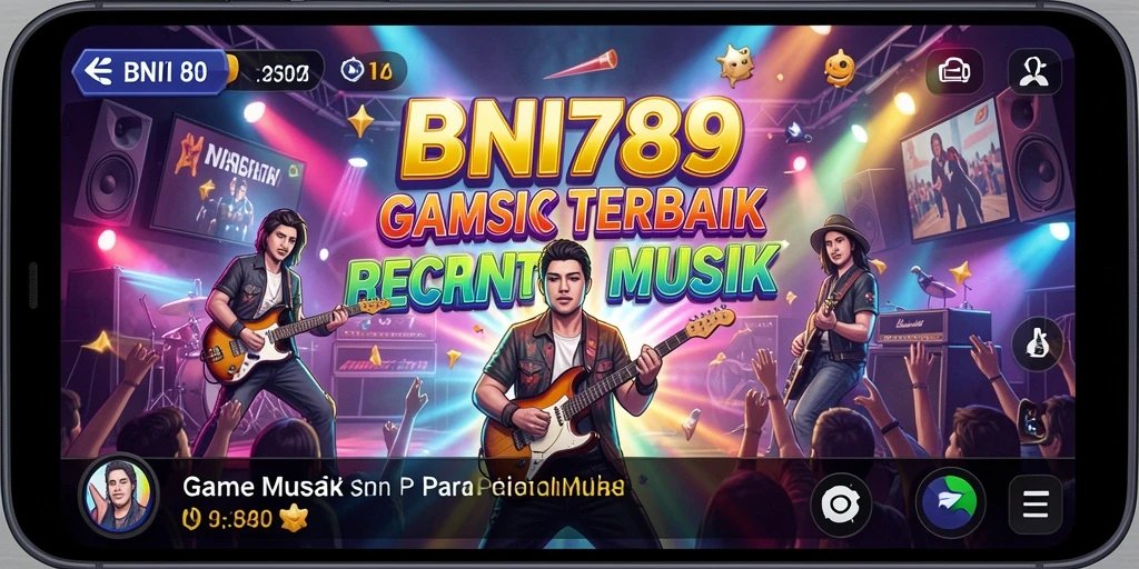 Tangkapan layar BNI789 menampilkan gameplay seru dengan berbagai lagu.