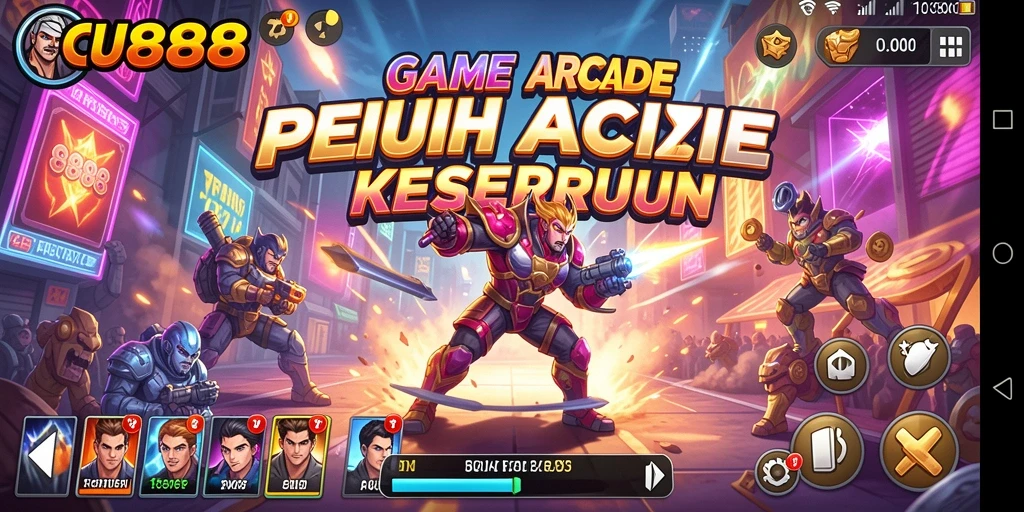 Tangkapan layar utama CU888 menampilkan aksi seru di game Arcade.