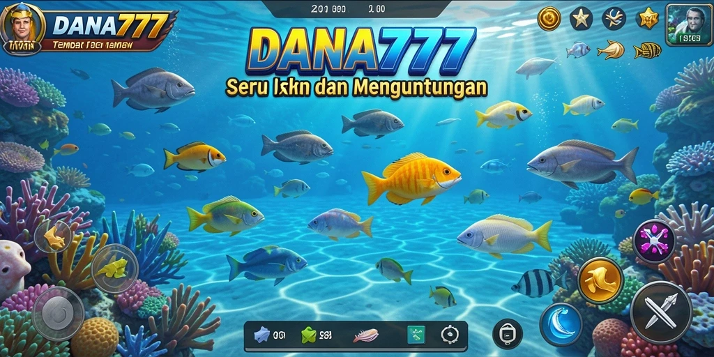 Tampilan gameplay seru di DANA777 saat menembak ikan.