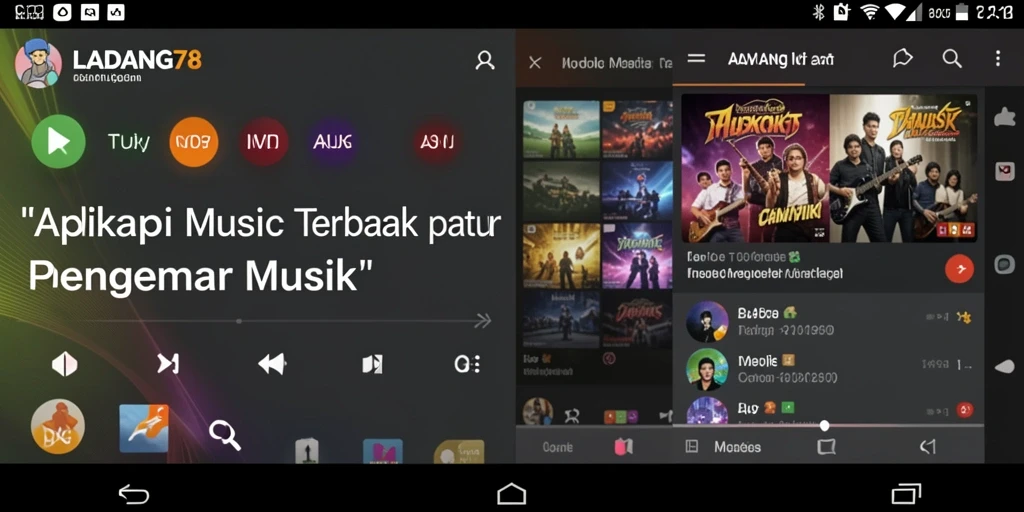 Tangkapan layar <strong>LADANG78</strong> menampilkan antarmuka pemutaran musik yang menarik.