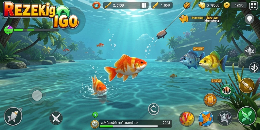 Tangkapan ikan besar dalam gameplay REZEKIGO yang seru.