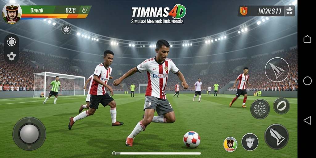 Screenshot gameplay TIMNAS4D yang menunjukkan aksi pertandingannya.