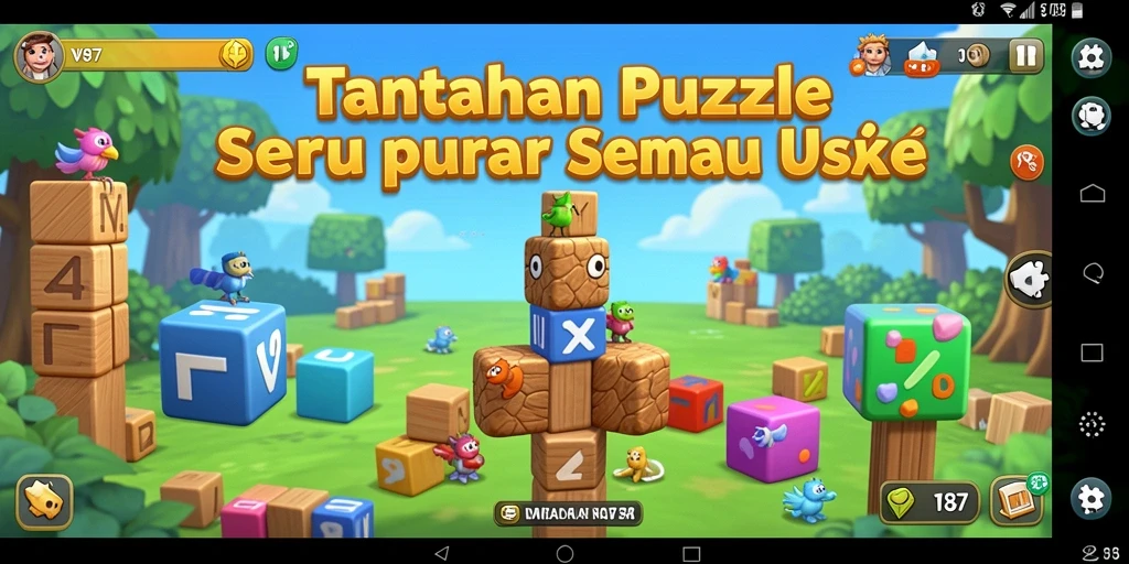 Tampilan gameplay V87 dengan berbagai tantangan Puzzle.