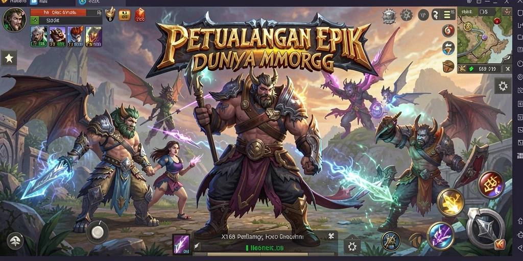 Tangkapan layar gameplay dari X168 yang menampilkan pertarungan epik dalam MMORPG.